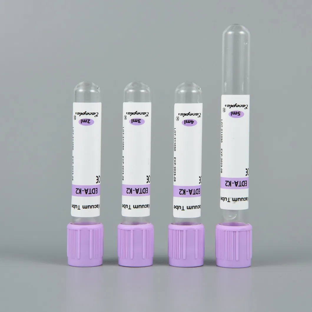 Siny China Glass or Plastic Vacuum Sterile EDTA K2 K3 Tube Whole Blood Tube Medical Supply Factory