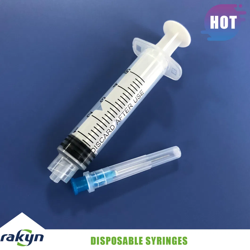 Medical Supply of Disposable Plastic Vaccine Syringes with Needles Luer Lock 5cc 5ml